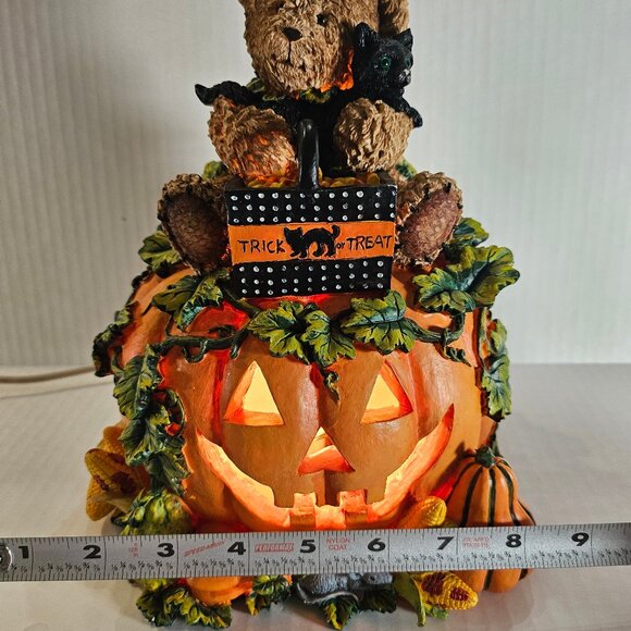 Vintage Gloria Jeans Exclusive Halloween Light Up Pumpkin With Cute Bear - Picture 11 of 12